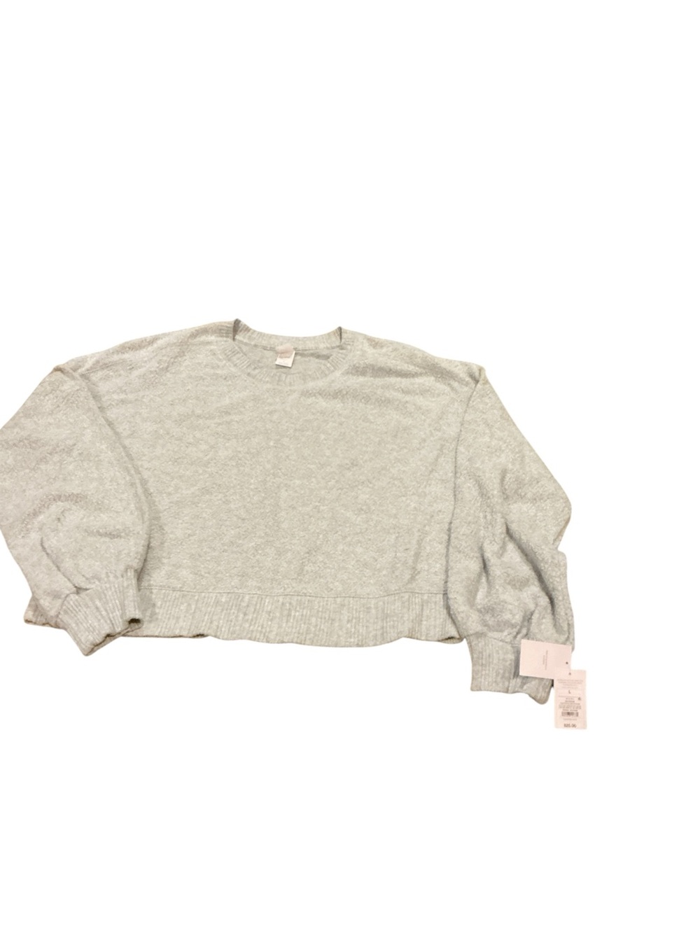 Cozy Women's Crewneck Pullover Sweater - Light Gray
